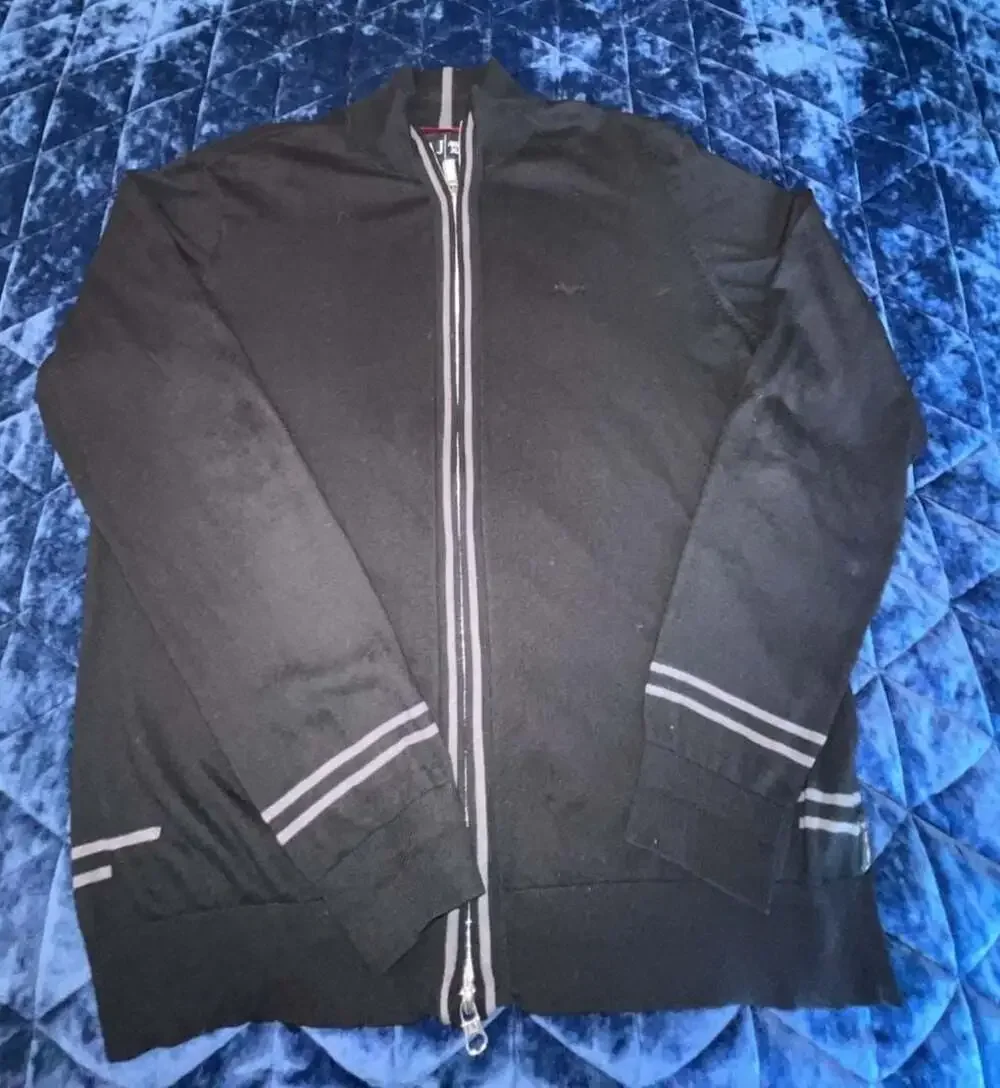 Armani Jeans Men's Full-Zip Knit Mock Neck Jacket